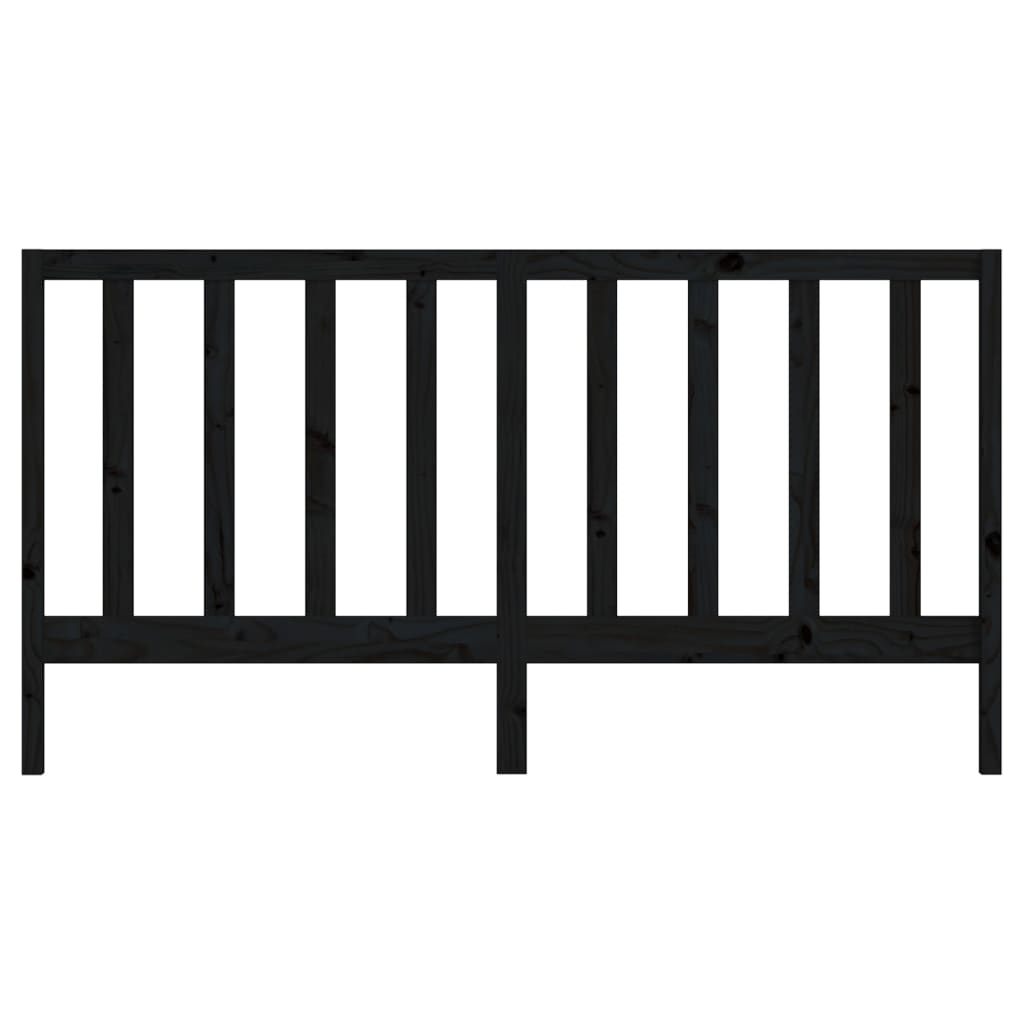 vidaXL Tăblie de pat, negru, 206x4x100 cm, lemn masiv de pin