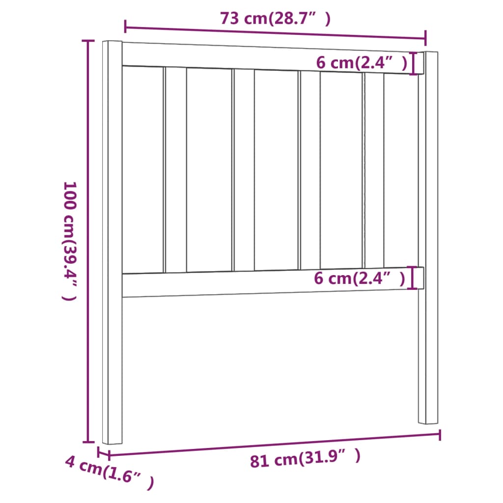 vidaXL Tăblie de pat, alb, 81x4x100 cm, lemn masiv de pin vidaXL Tăblie de pat, alb, 81x4x100 cm, lemn masiv de pin