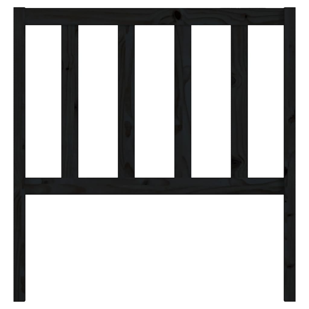 vidaXL Tăblie de pat, negru, 81x4x100 cm, lemn masiv de pin