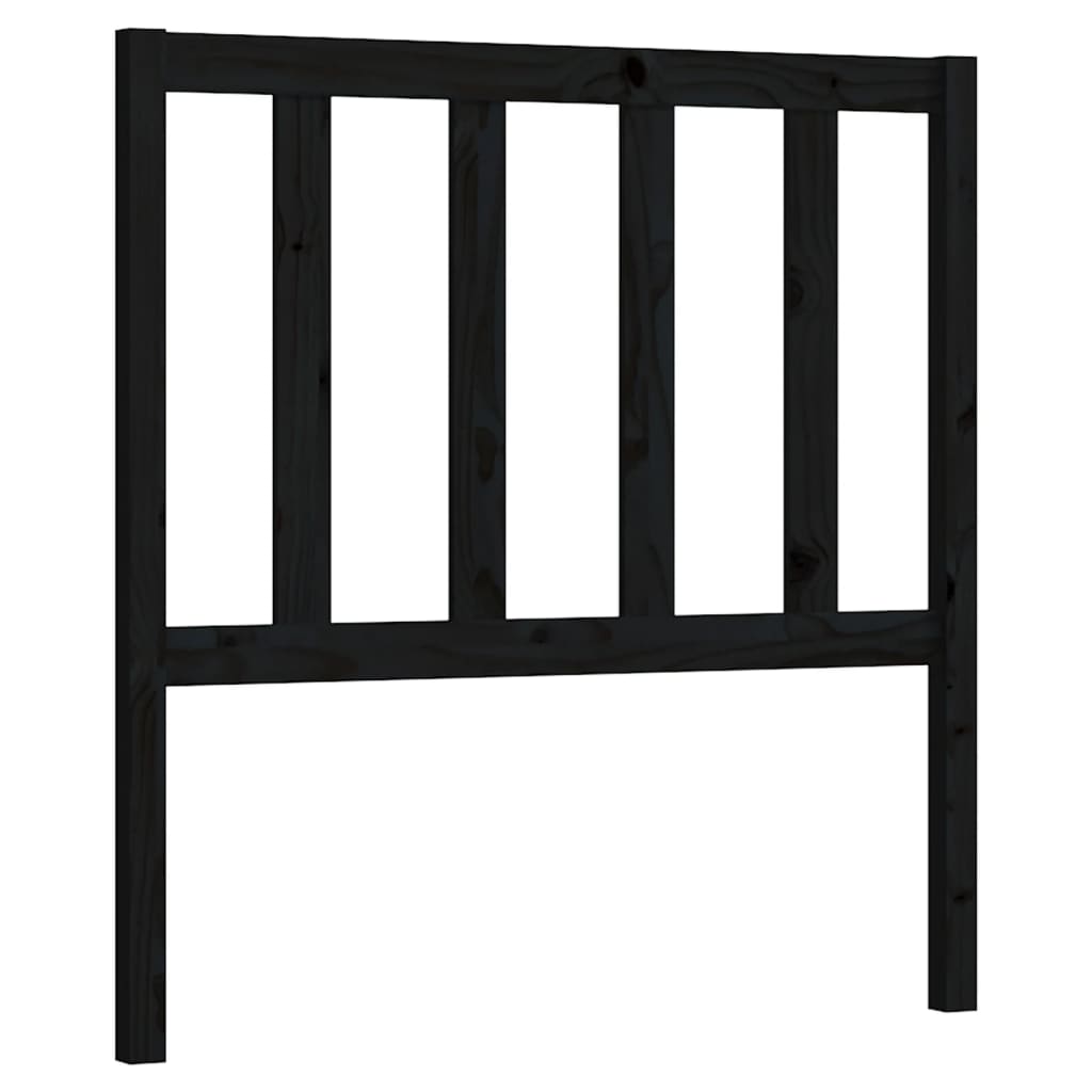 vidaXL Tăblie de pat, negru, 96x4x100 cm, lemn masiv de pin
