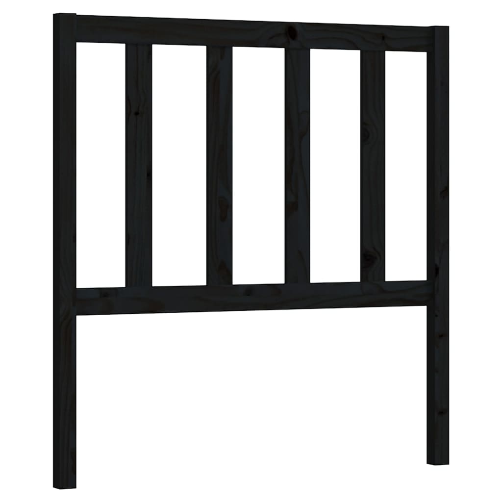 vidaXL Tăblie de pat, negru, 106x4x100 cm, lemn masiv de pin vidaXL Tăblie de pat, negru, 106x4x100 cm, lemn masiv de pin