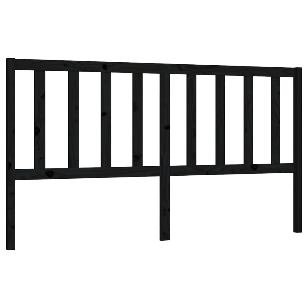 vidaXL Tăblie de pat, negru, 186x4x100 cm, lemn masiv de pin