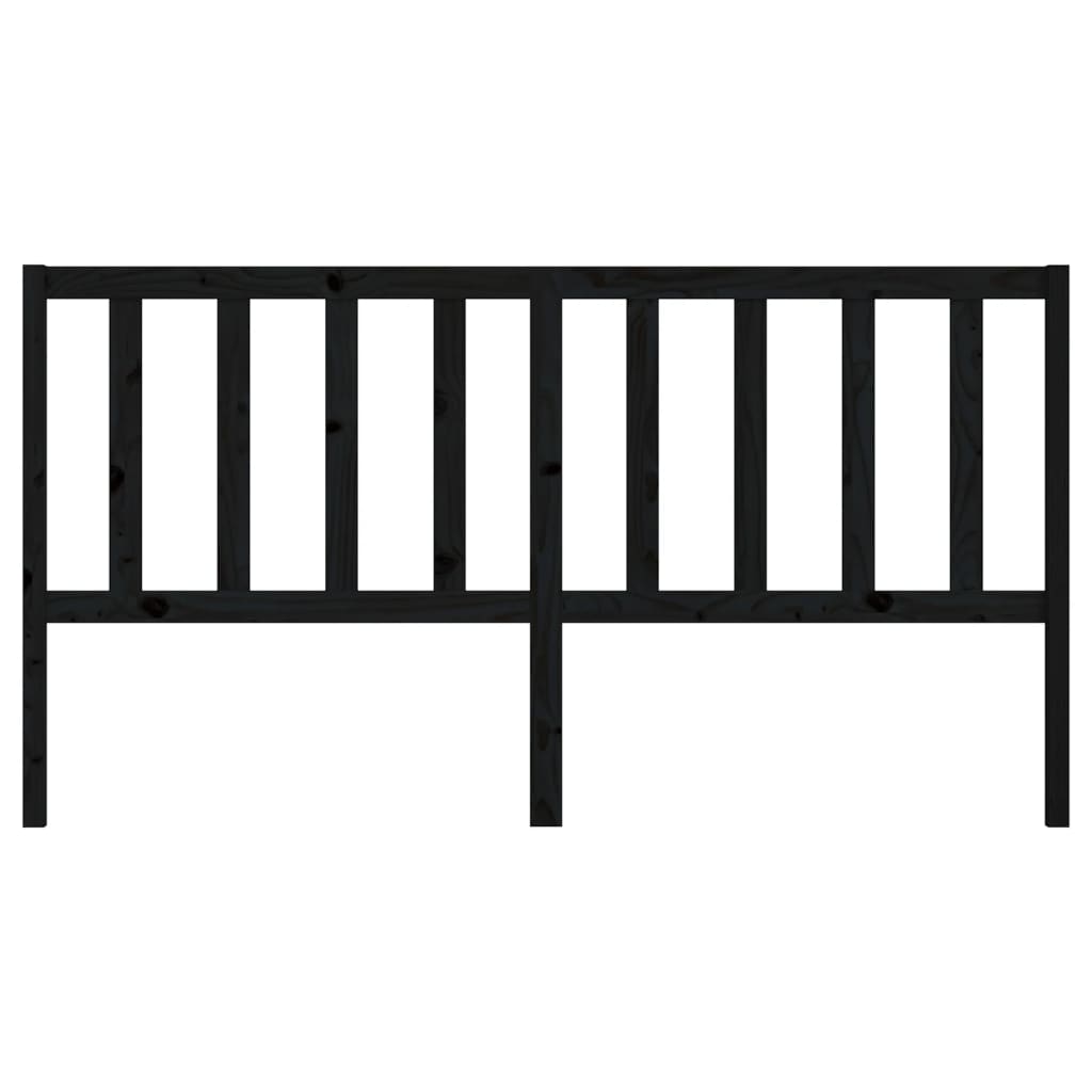 vidaXL Tăblie de pat, negru, 186x4x100 cm, lemn masiv de pin