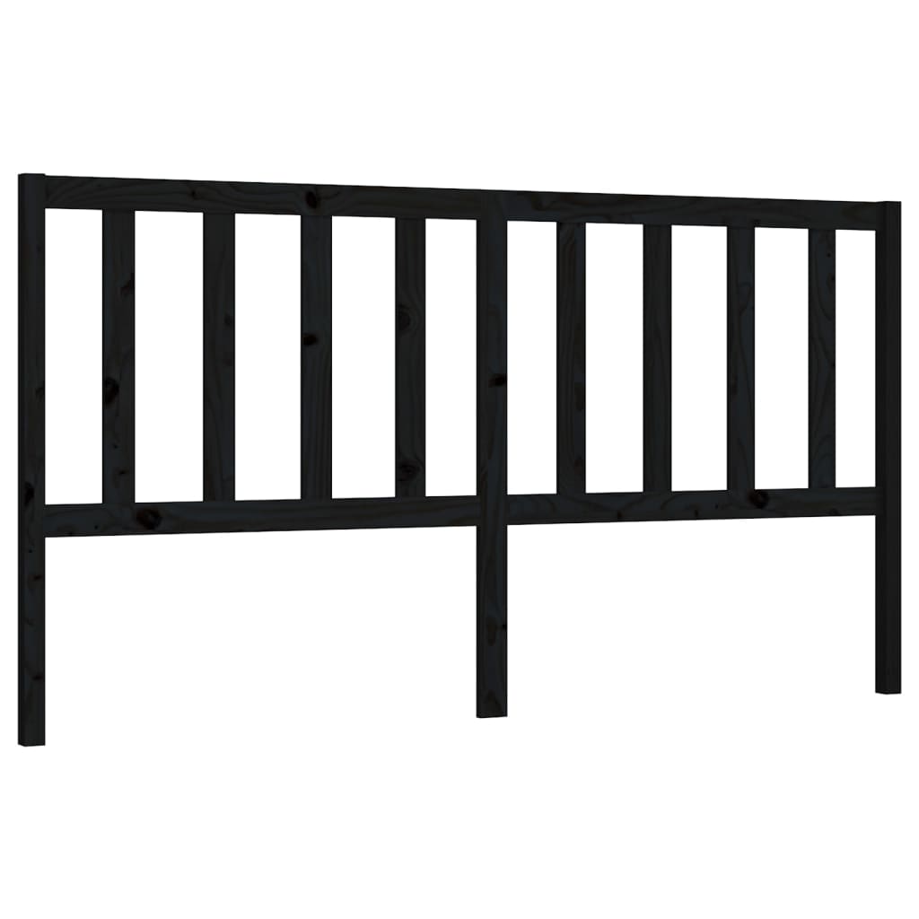 vidaXL Tăblie de pat, negru, 206x4x100 cm, lemn masiv de pin