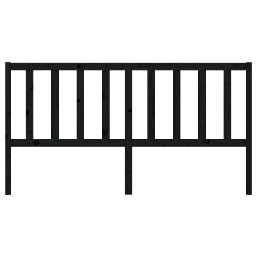 vidaXL Tăblie de pat, negru, 206x4x100 cm, lemn masiv de pin