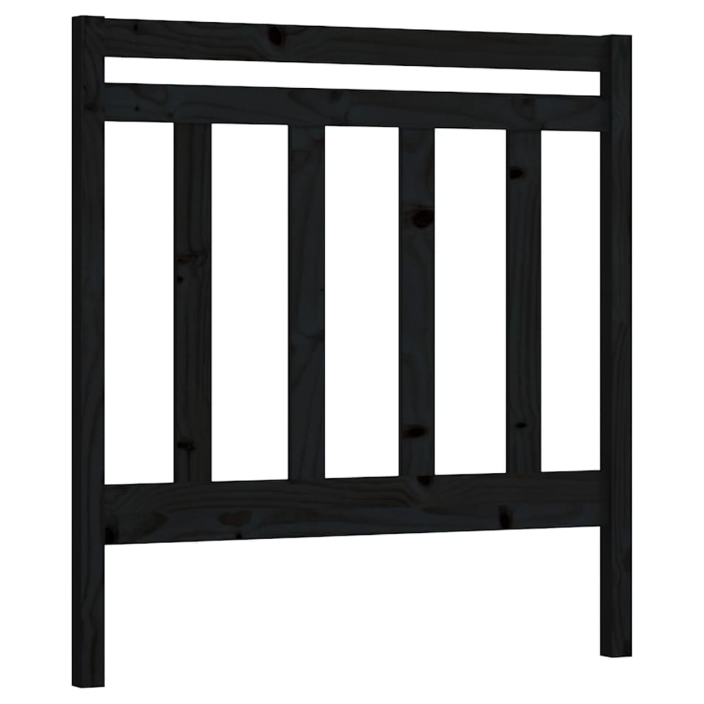 vidaXL Tăblie de pat, negru, 81x4x100 cm, lemn masiv de pin
