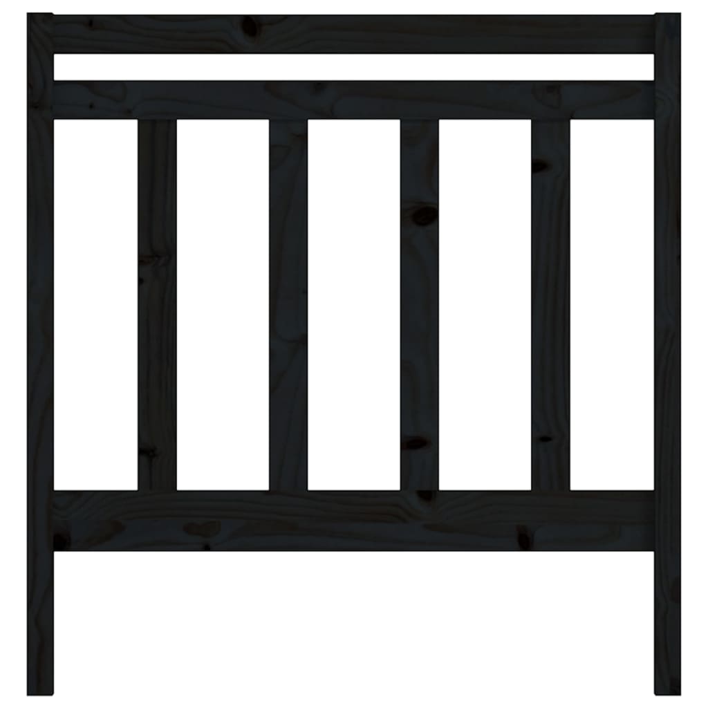 vidaXL Tăblie de pat, negru, 81x4x100 cm, lemn masiv de pin
