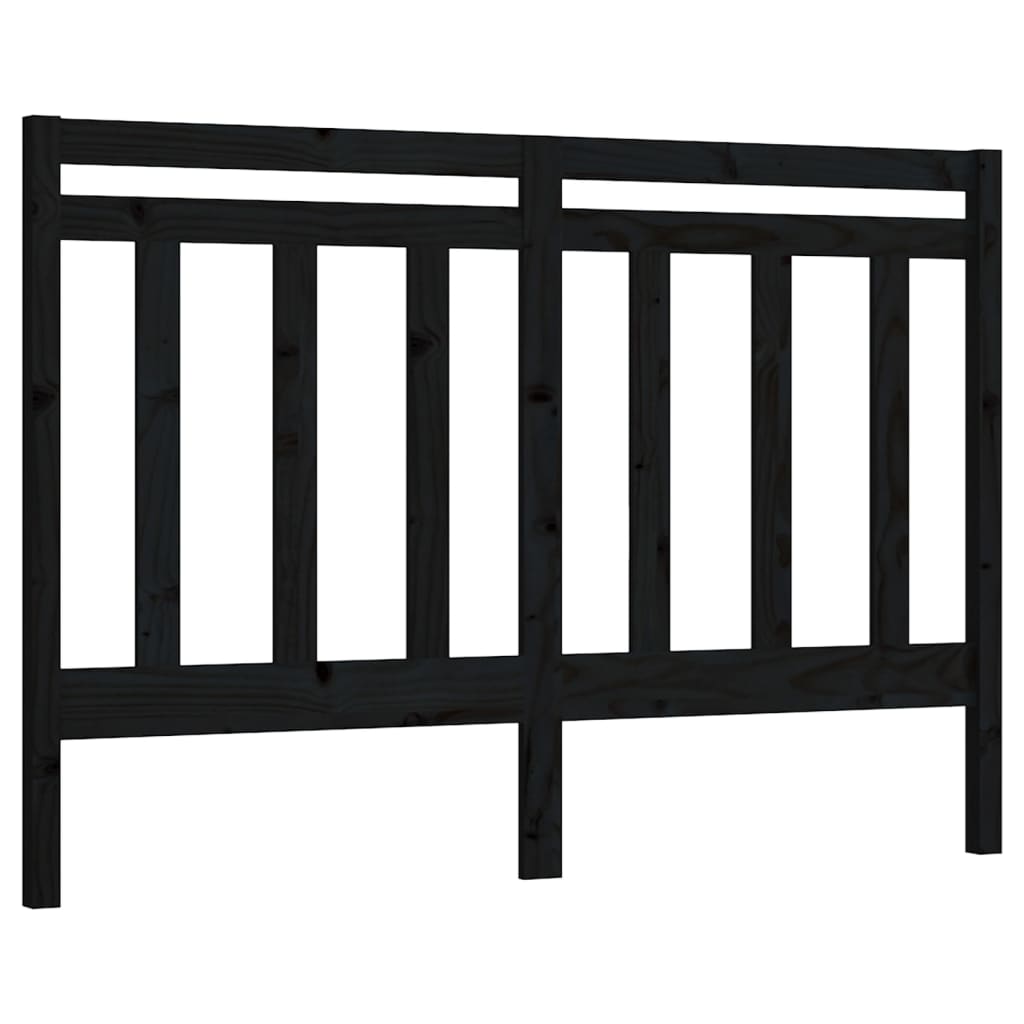 vidaXL Tăblie de pat, negru, 126x4x100 cm, lemn masiv de pin vidaXL Tăblie de pat, negru, 126x4x100 cm, lemn masiv de pin