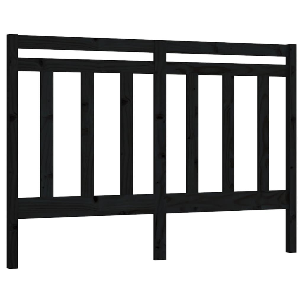 vidaXL Tăblie de pat, negru, 156x4x100 cm, lemn masiv de pin
