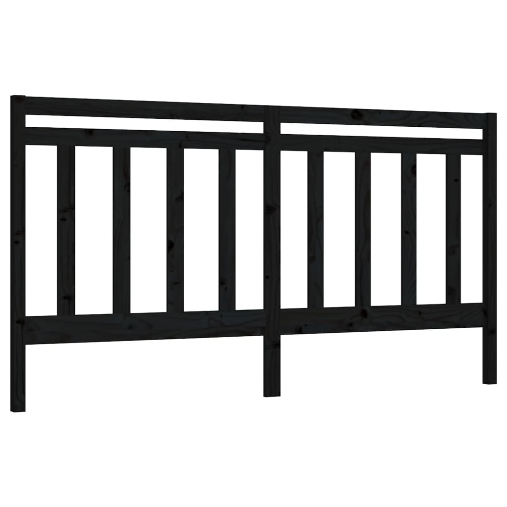 vidaXL Tăblie de pat, negru, 186x4x100 cm, lemn masiv de pin