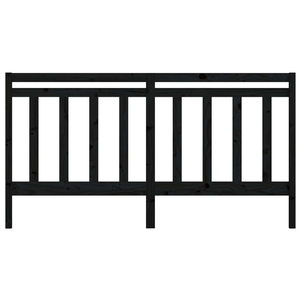 vidaXL Tăblie de pat, negru, 186x4x100 cm, lemn masiv de pin