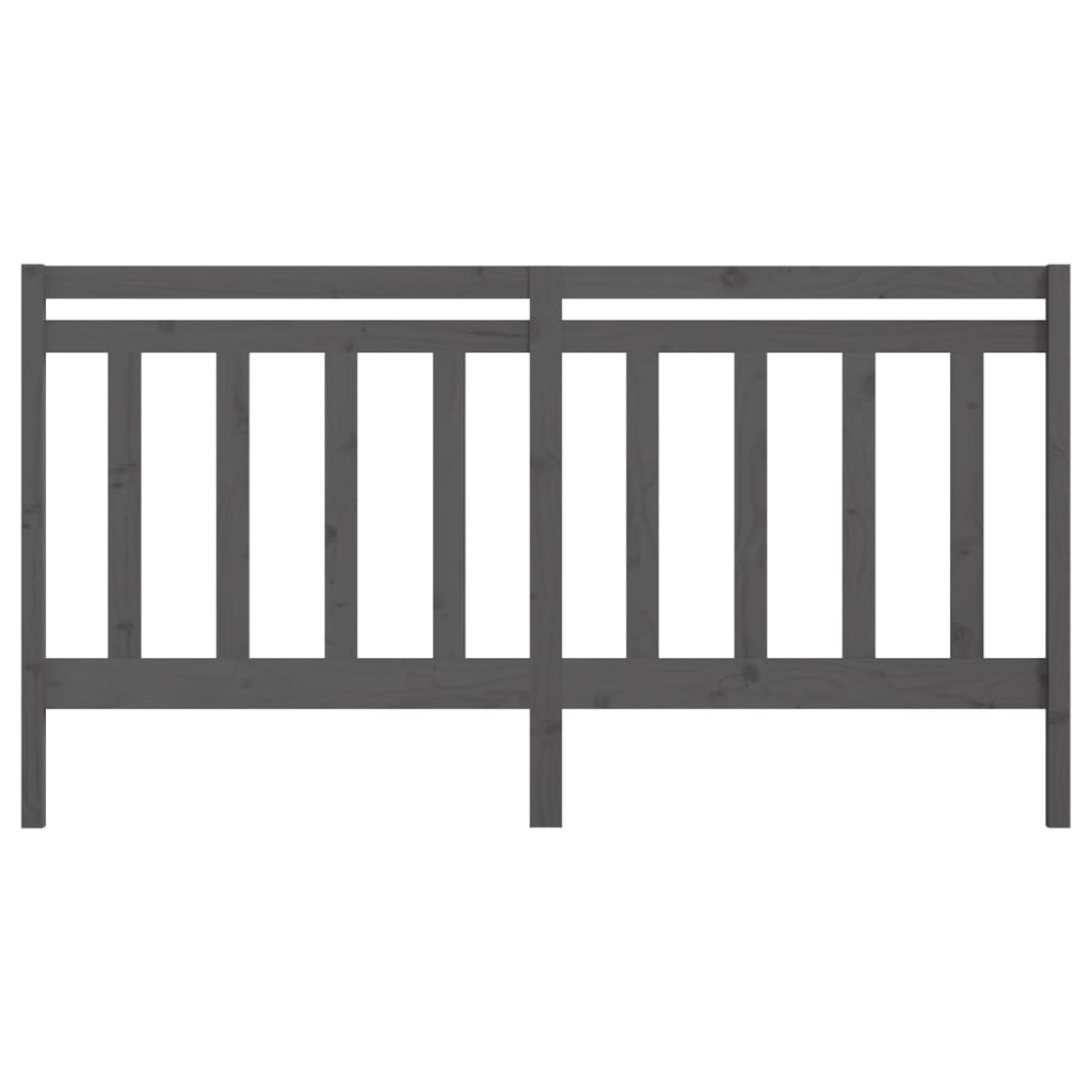 vidaXL Tăblie de pat, gri, 206x4x100 cm, lemn masiv de pin
