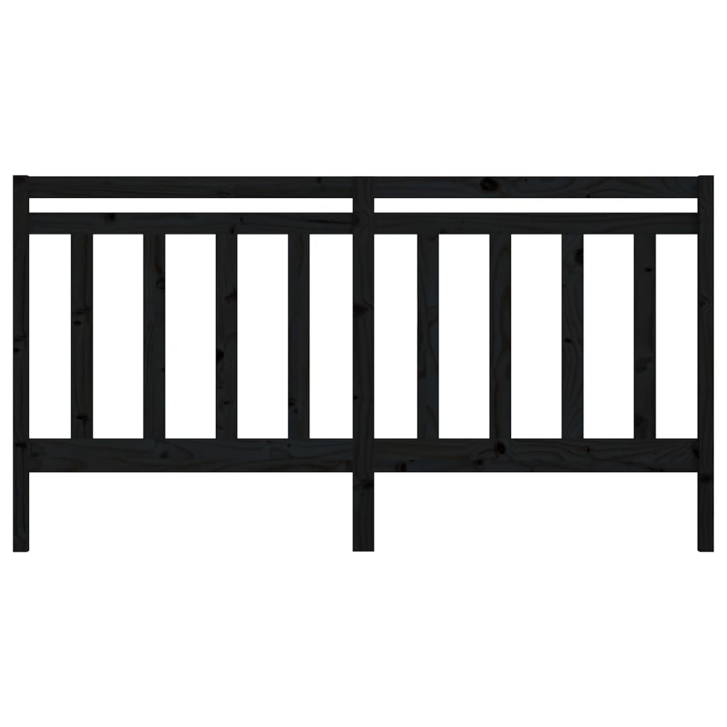 vidaXL Tăblie de pat, negru, 206x4x100 cm, lemn masiv de pin