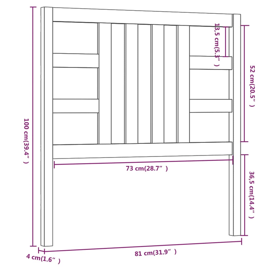 vidaXL Tăblie de pat, alb, 81x4x100 cm, lemn masiv de pin vidaXL Tăblie de pat, alb, 81x4x100 cm, lemn masiv de pin