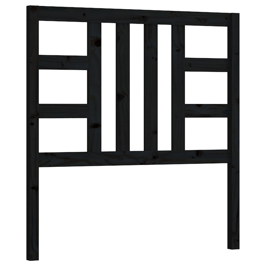 vidaXL Tăblie de pat, negru, 81x4x100 cm, lemn masiv de pin