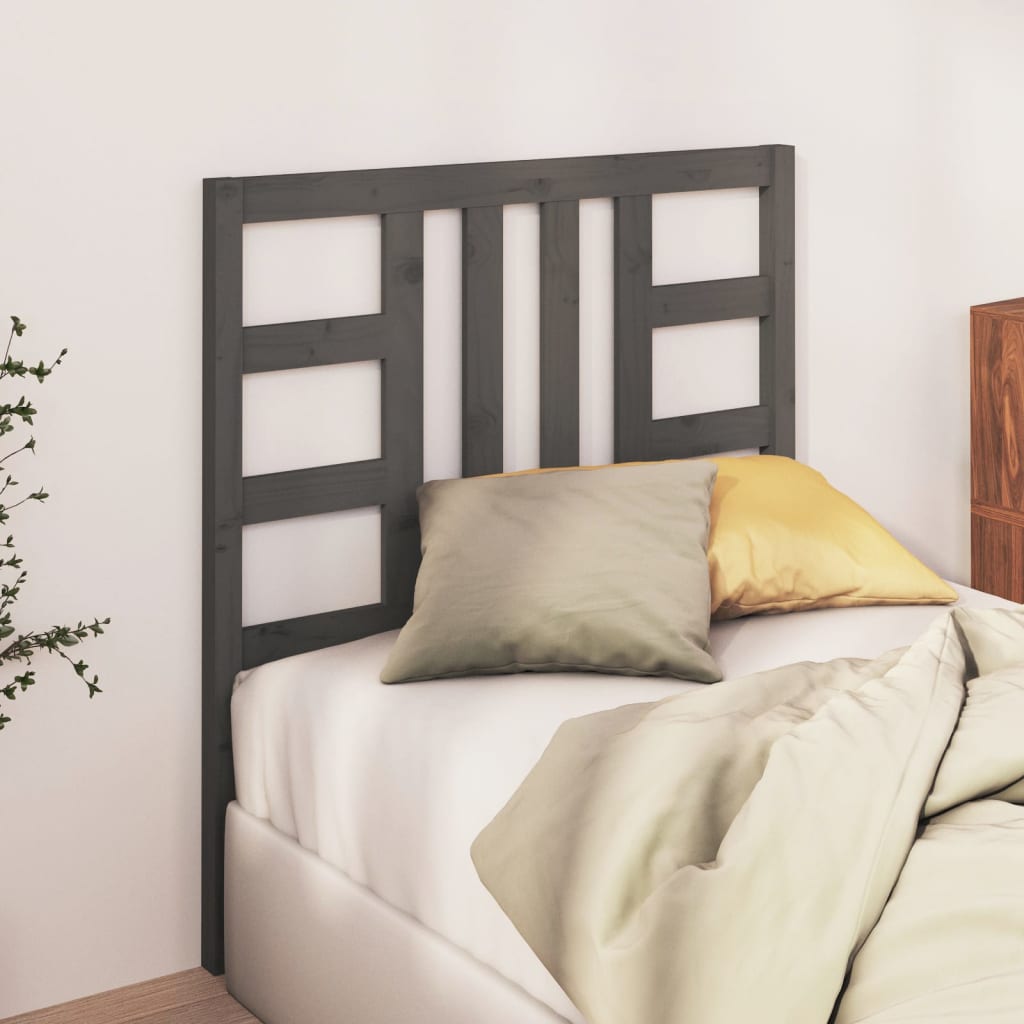vidaXL Tăblie de pat, gri, 96x4x100 cm, lemn masiv de pin