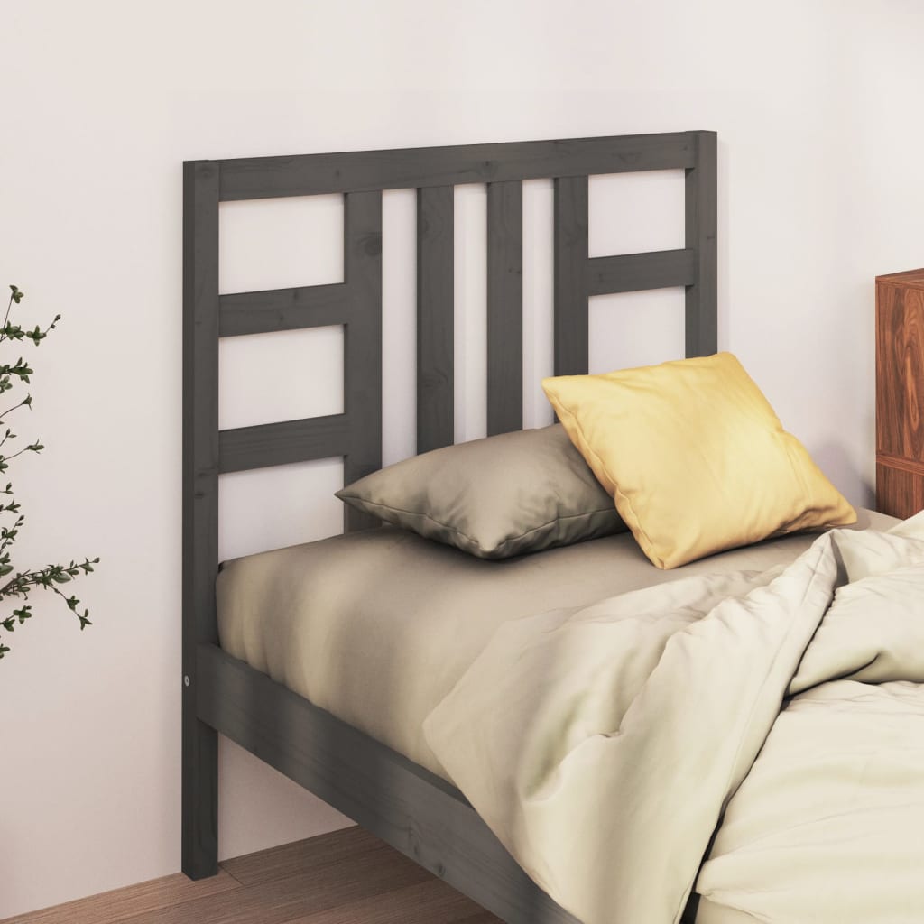 vidaXL Tăblie de pat, gri, 106x4x100 cm, lemn masiv de pin vidaXL Tăblie de pat, gri, 106x4x100 cm, lemn masiv de pin