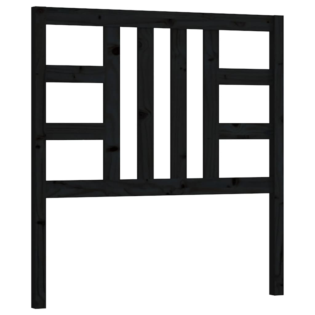 vidaXL Tăblie de pat, negru, 106x4x100 cm, lemn masiv de pin vidaXL Tăblie de pat, negru, 106x4x100 cm, lemn masiv de pin