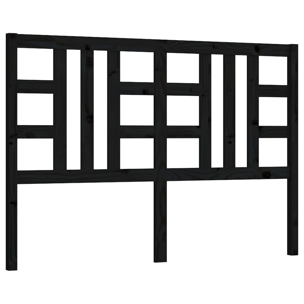 vidaXL Tăblie de pat, negru, 126x4x100 cm, lemn masiv de pin vidaXL Tăblie de pat, negru, 126x4x100 cm, lemn masiv de pin