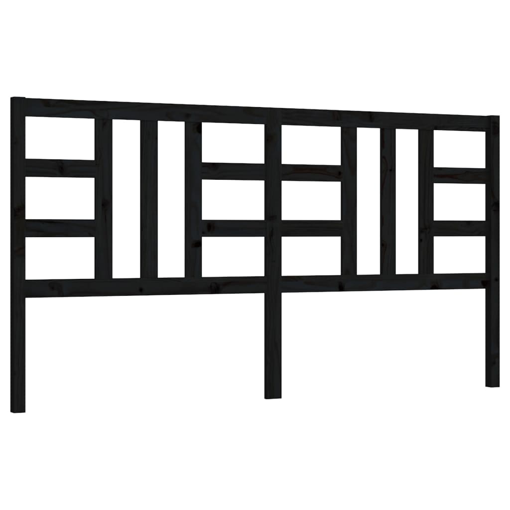 vidaXL Tăblie de pat, negru, 186x4x100 cm, lemn masiv de pin