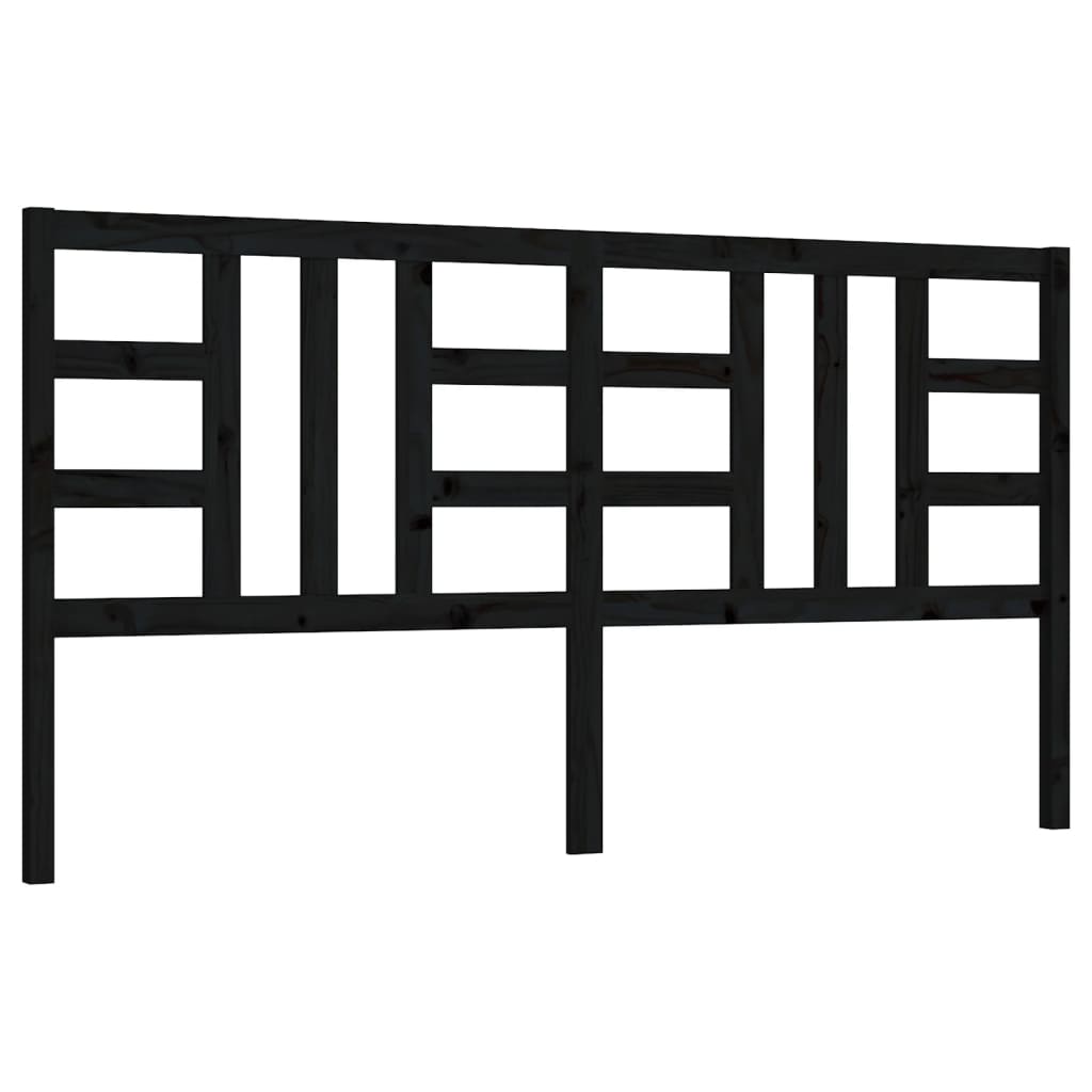 vidaXL Tăblie de pat, negru, 206x4x100 cm, lemn masiv de pin