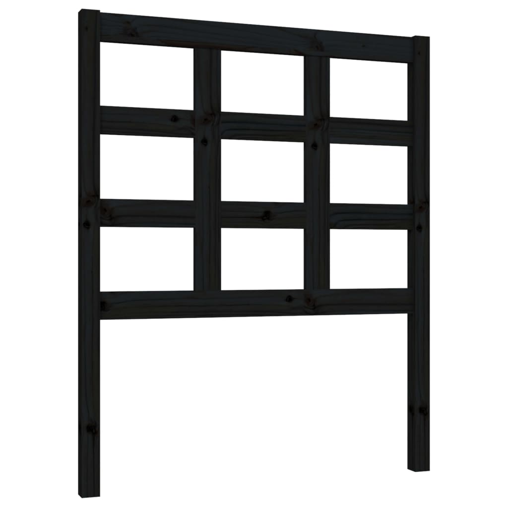 vidaXL Tăblie de pat, negru, 80,5x4x100 cm, lemn masiv de pin
