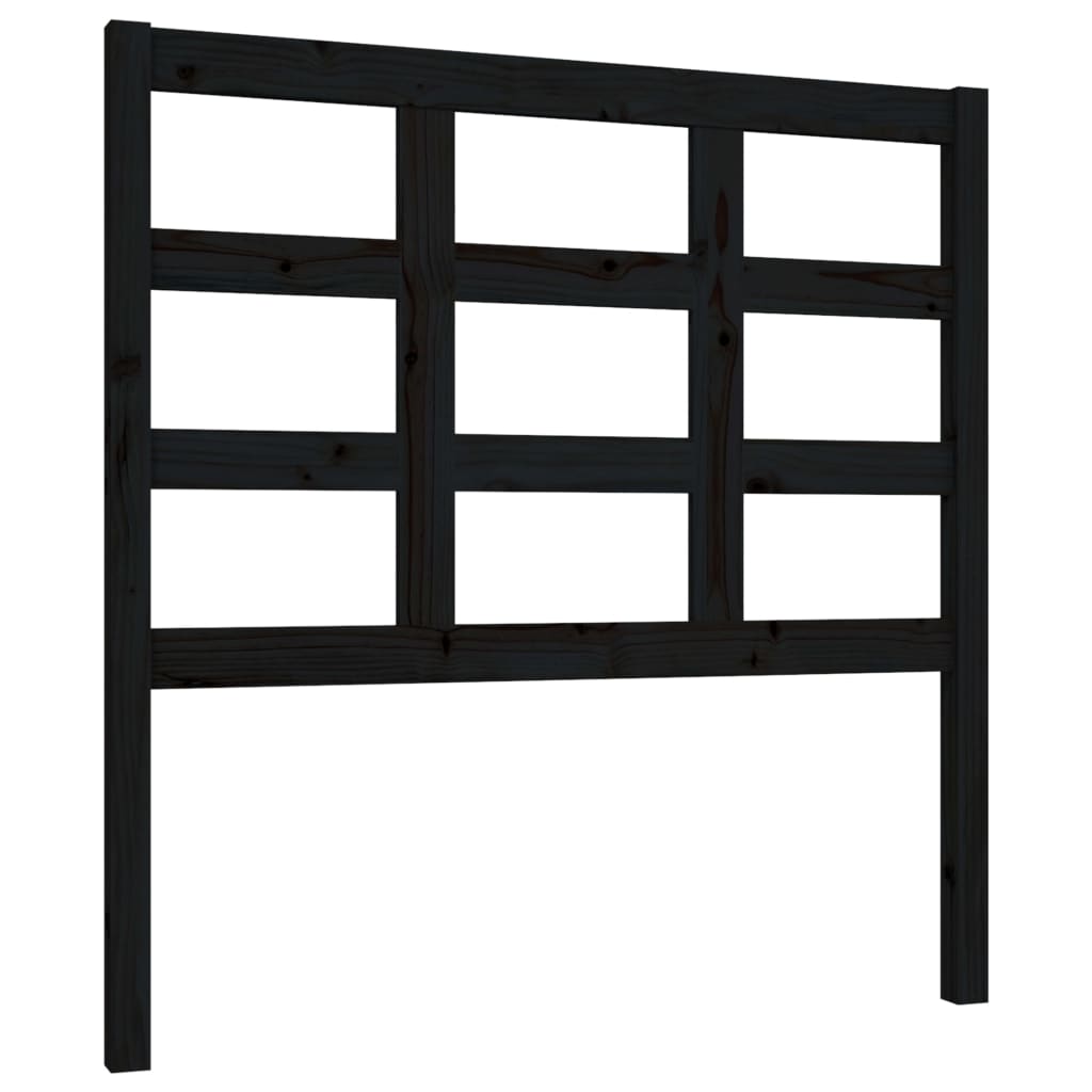 vidaXL Tăblie de pat, negru, 95,5x4x100 cm, lemn masiv de pin