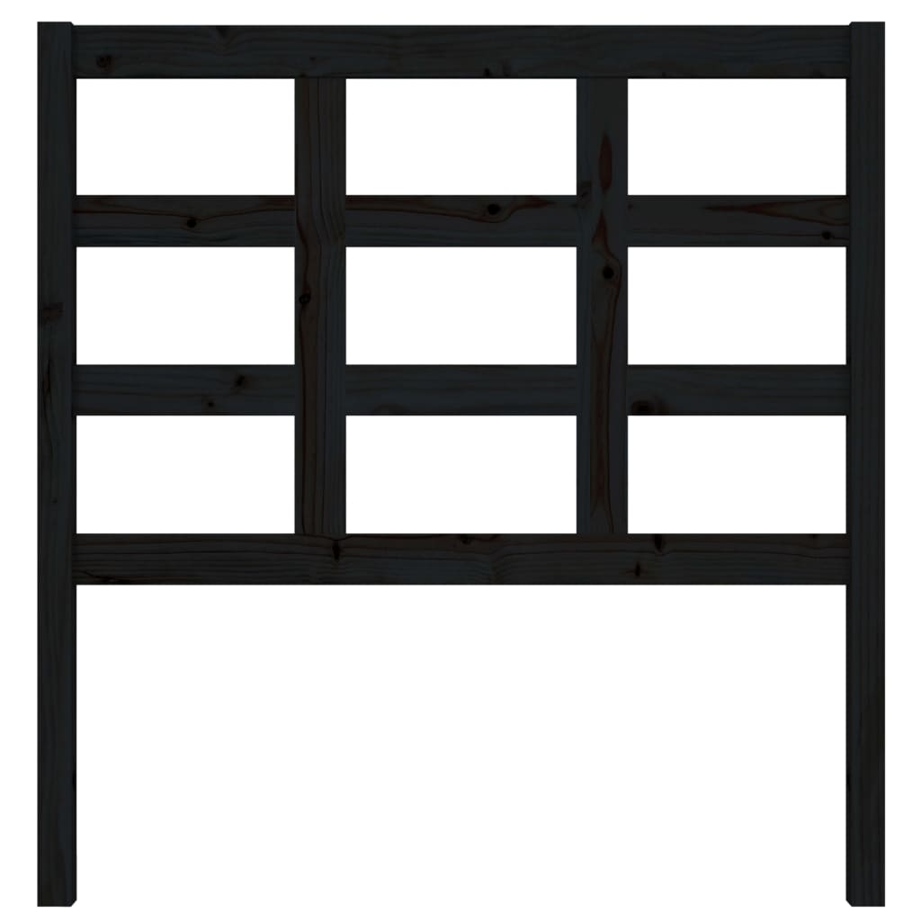 vidaXL Tăblie de pat, negru, 95,5x4x100 cm, lemn masiv de pin