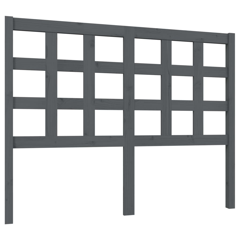 vidaXL Tăblie de pat, gri, 125,5x4x100 cm, lemn masiv de pin vidaXL Tăblie de pat, gri, 125,5x4x100 cm, lemn masiv de pin