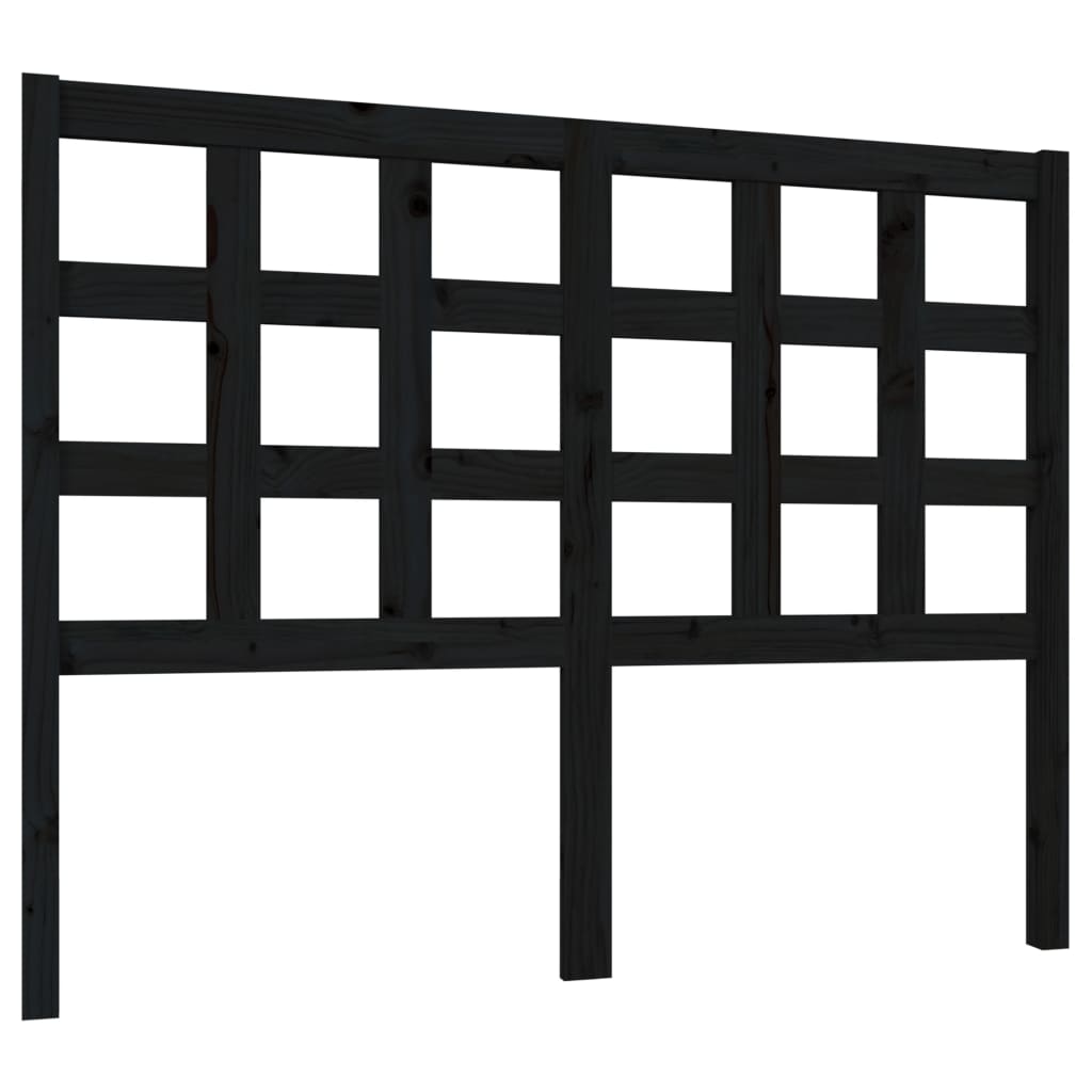 vidaXL Tăblie de pat, negru, 125,5x4x100 cm, lemn masiv de pin vidaXL Tăblie de pat, negru, 125,5x4x100 cm, lemn masiv de pin