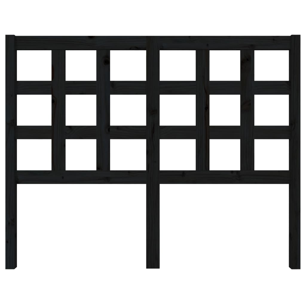 vidaXL Tăblie de pat, negru, 125,5x4x100 cm, lemn masiv de pin vidaXL Tăblie de pat, negru, 125,5x4x100 cm, lemn masiv de pin