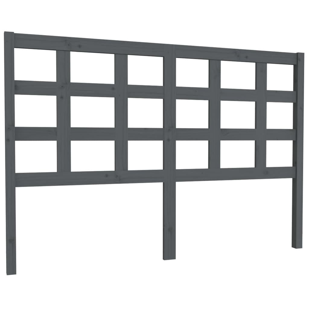 vidaXL Tăblie de pat, gri, 145,5x4x100 cm, lemn masiv de pin