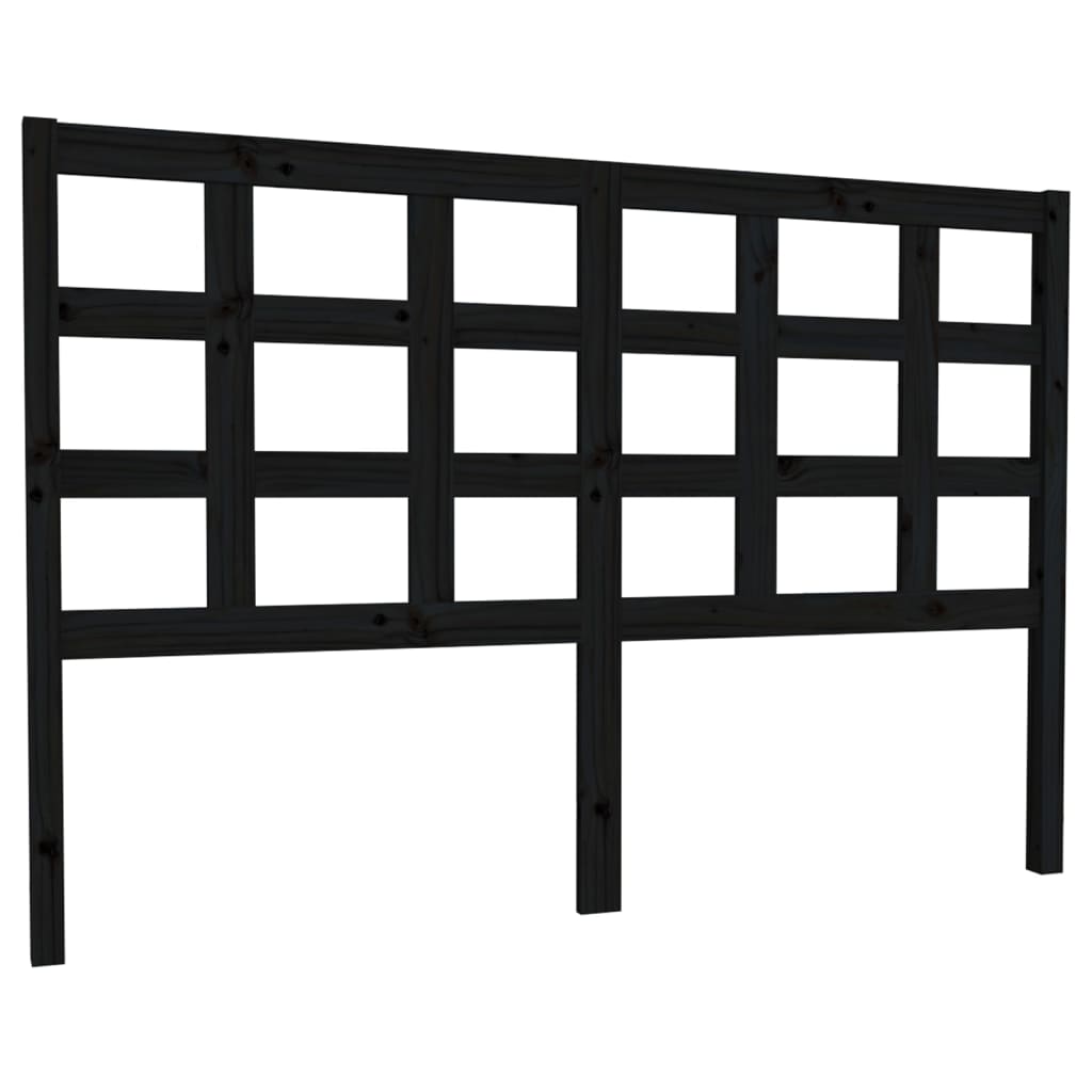 vidaXL Tăblie de pat, negru, 145,5x4x100 cm, lemn masiv de pin vidaXL Tăblie de pat, negru, 145,5x4x100 cm, lemn masiv de pin
