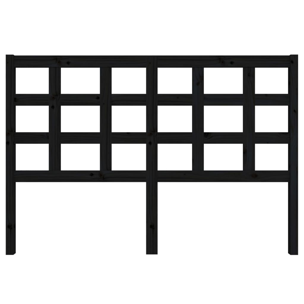 vidaXL Tăblie de pat, negru, 145,5x4x100 cm, lemn masiv de pin vidaXL Tăblie de pat, negru, 145,5x4x100 cm, lemn masiv de pin