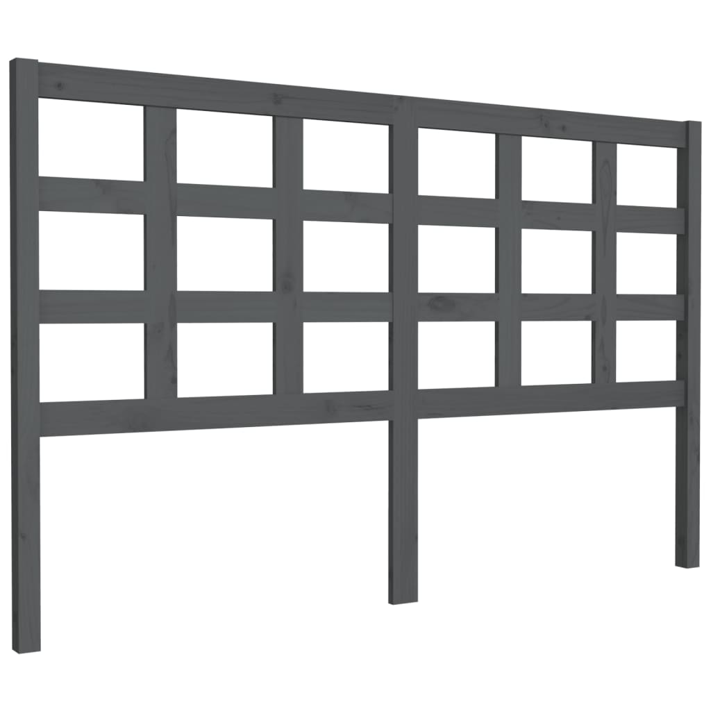 vidaXL Tăblie de pat, gri, 156x4x100 cm, lemn masiv de pin