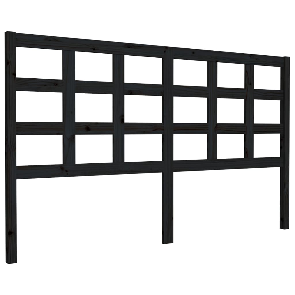 vidaXL Tăblie de pat, negru, 165,5x4x100 cm, lemn masiv de pin