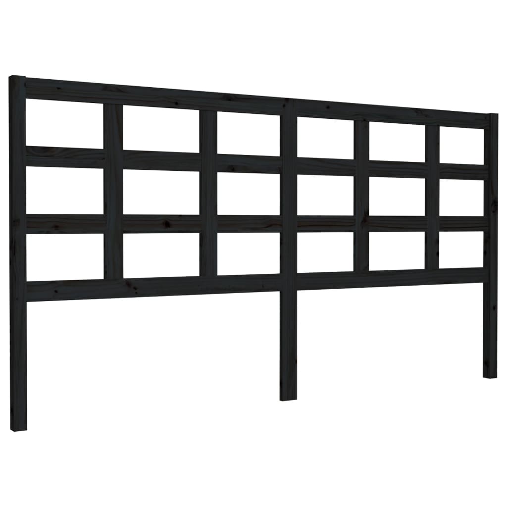 vidaXL Tăblie de pat, negru, 185,5x4x100 cm, lemn masiv de pin