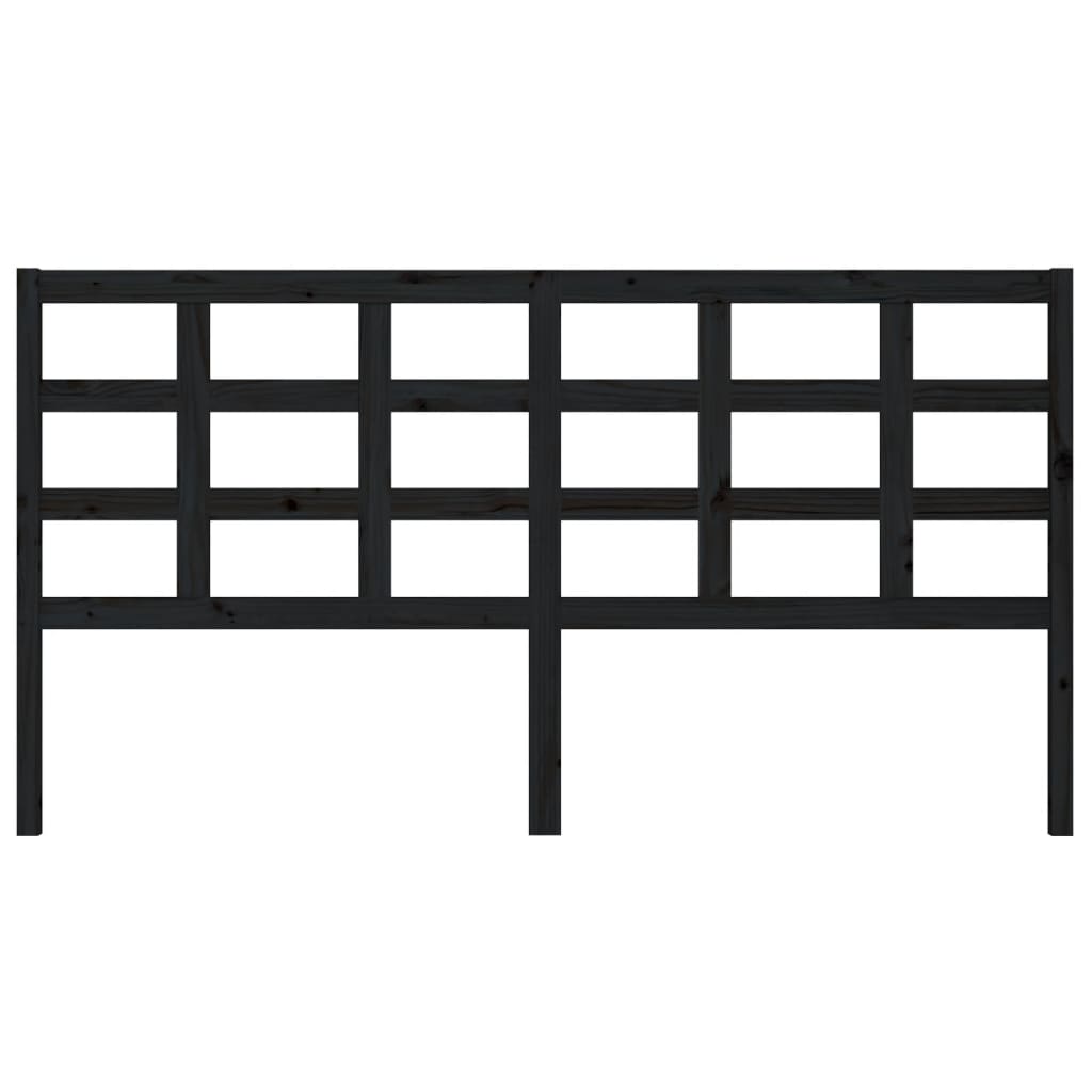 vidaXL Tăblie de pat, negru, 185,5x4x100 cm, lemn masiv de pin
