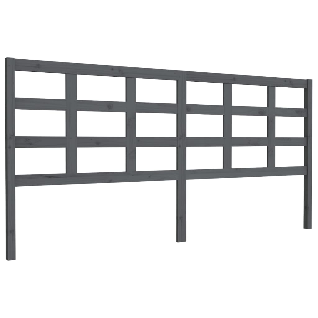 vidaXL Tăblie de pat, gri, 205,5x4x100 cm, lemn masiv de pin