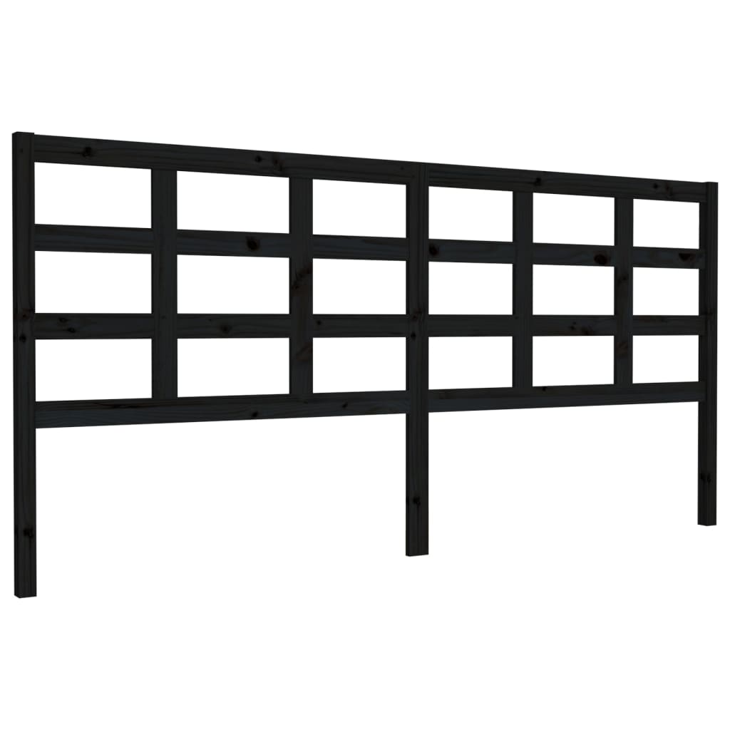 vidaXL Tăblie de pat, negru, 205,5x4x100 cm, lemn masiv de pin