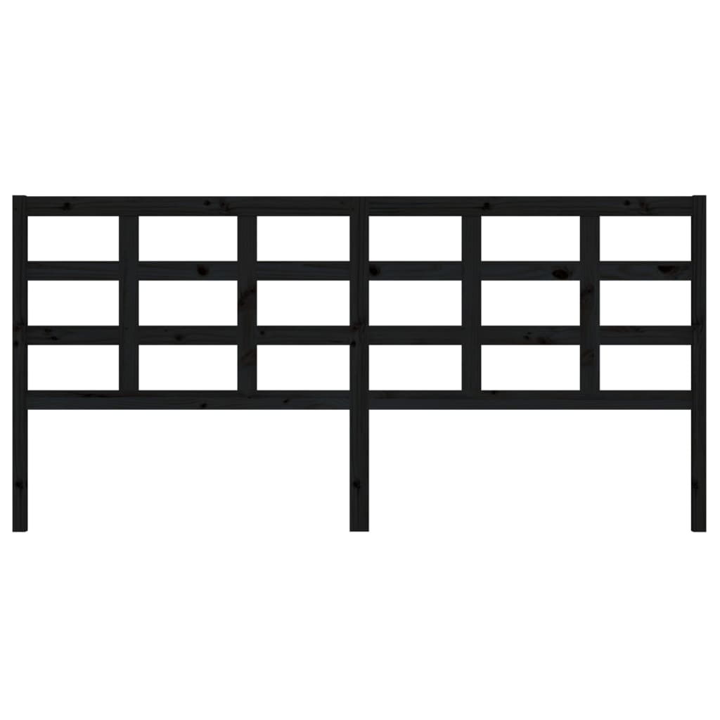 vidaXL Tăblie de pat, negru, 205,5x4x100 cm, lemn masiv de pin