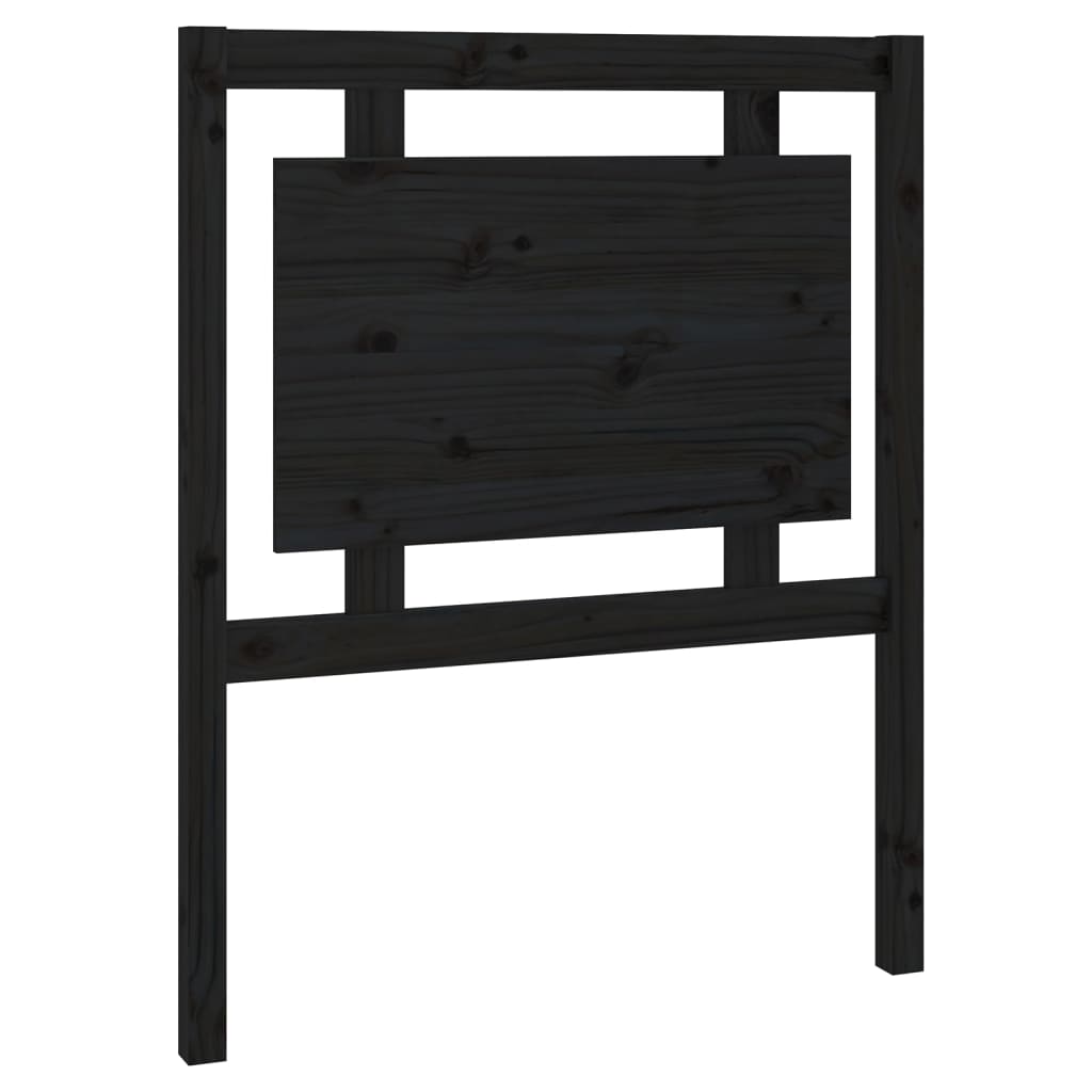 vidaXL Tăblie de pat, negru, 80,5x4x100 cm, lemn masiv de pin