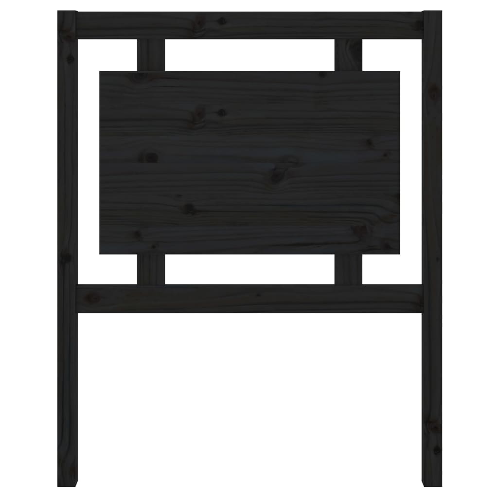 vidaXL Tăblie de pat, negru, 80,5x4x100 cm, lemn masiv de pin