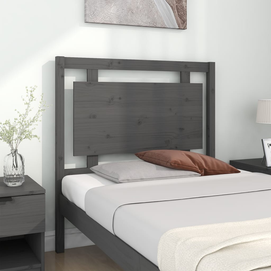 vidaXL Tăblie de pat, gri, 95,5x4x100 cm, lemn masiv de pin