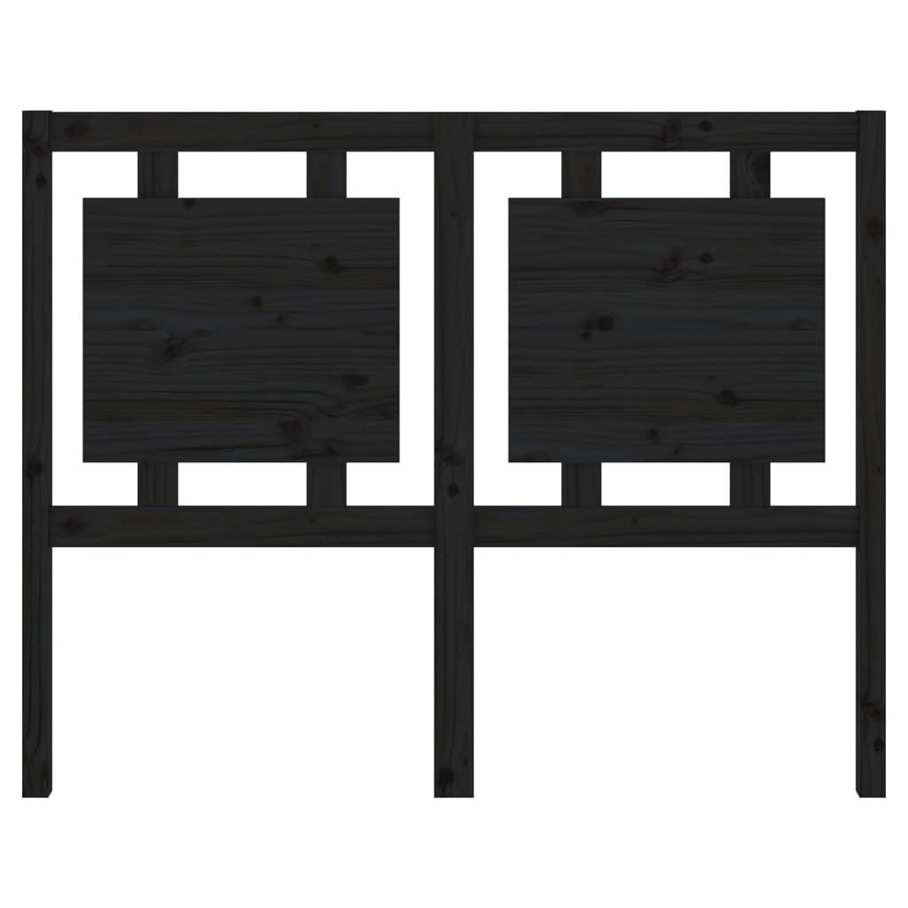 vidaXL Tăblie de pat, negru, 125,5x4x100 cm, lemn masiv de pin vidaXL Tăblie de pat, negru, 125,5x4x100 cm, lemn masiv de pin
