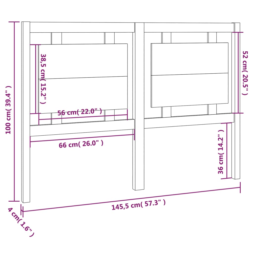 vidaXL Tăblie de pat, alb, 145,5x4x100 cm, lemn masiv de pin vidaXL Tăblie de pat, alb, 145,5x4x100 cm, lemn masiv de pin