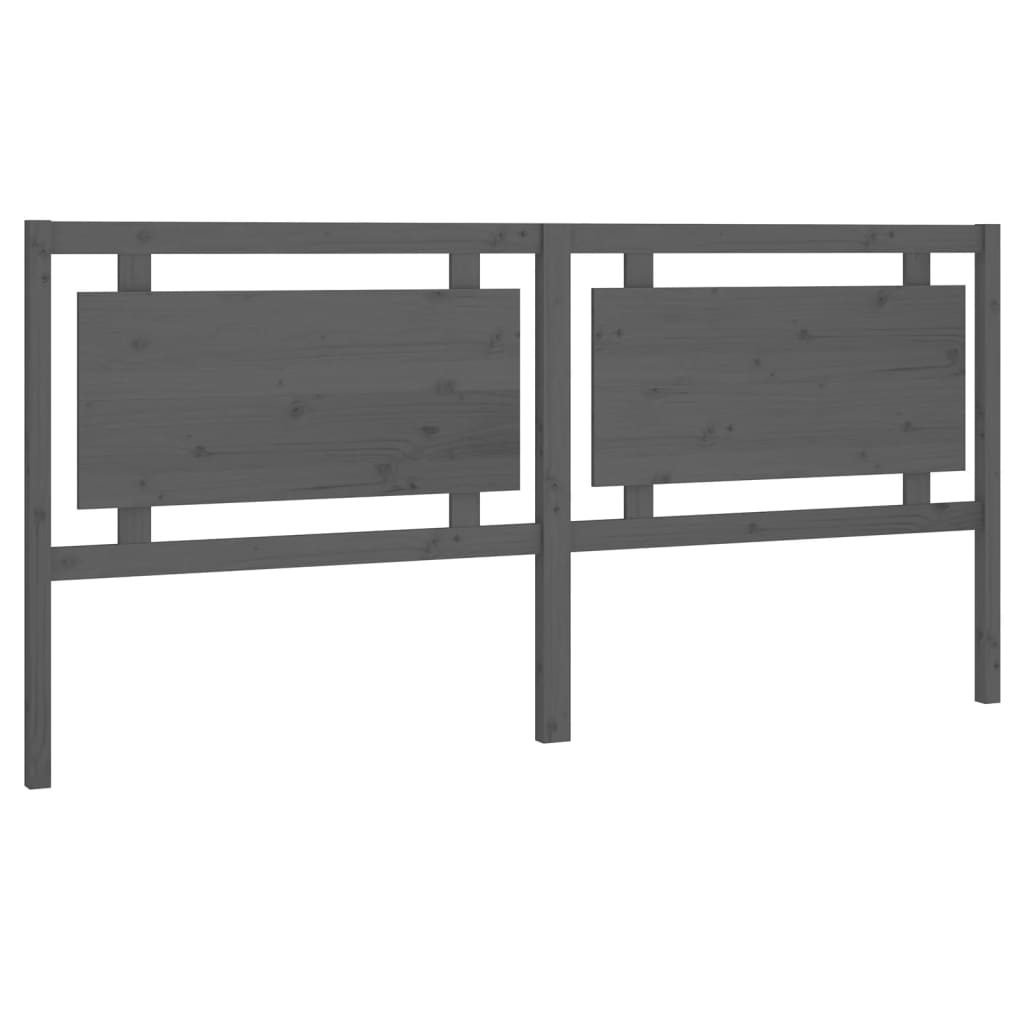 vidaXL Tăblie de pat, gri, 205,5x4x100 cm, lemn masiv de pin