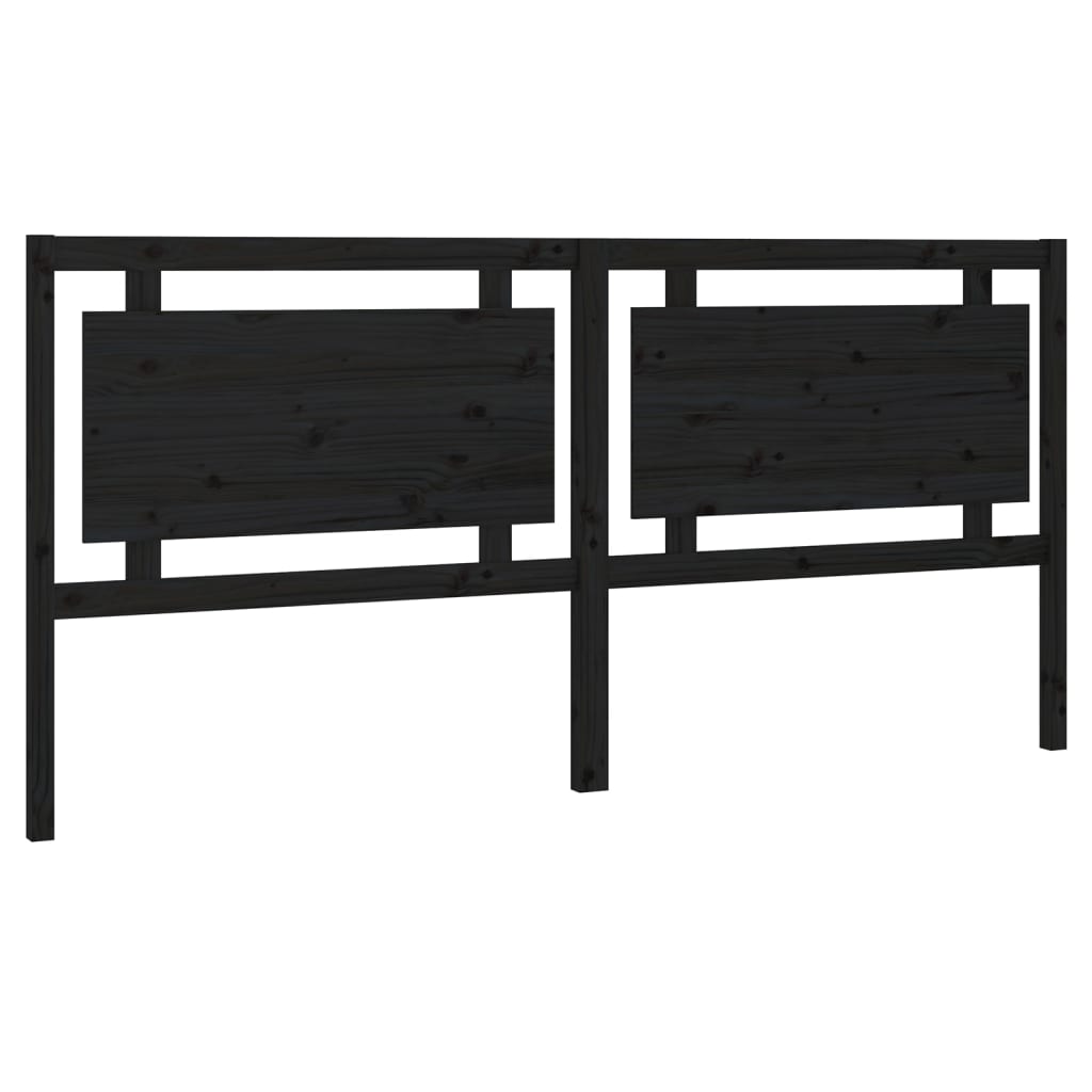 vidaXL Tăblie de pat, negru, 205,5x4x100 cm, lemn masiv de pin