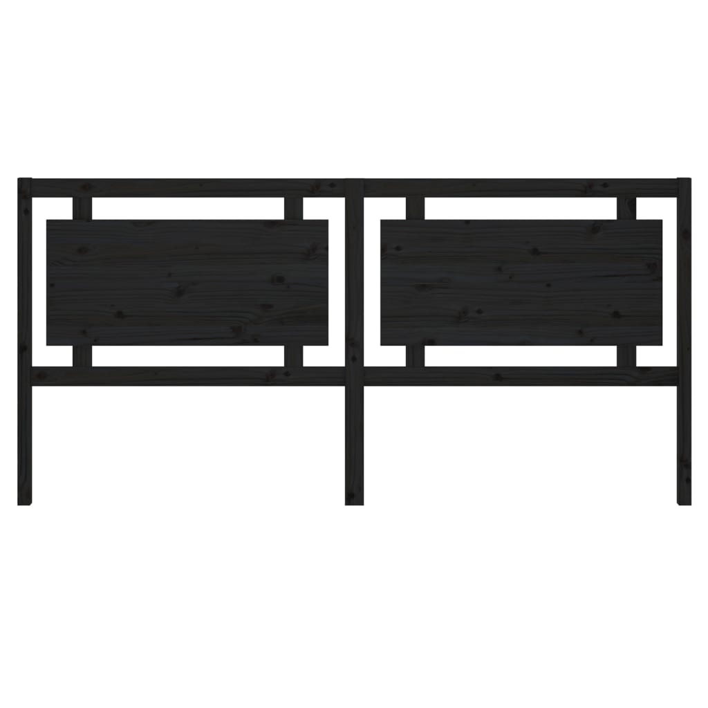 vidaXL Tăblie de pat, negru, 205,5x4x100 cm, lemn masiv de pin