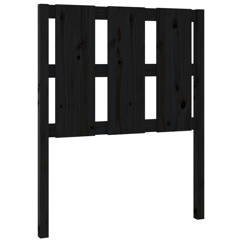 vidaXL Tăblie de pat, negru, 80,5x4x100 cm, lemn masiv de pin